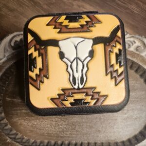 Southwestern Jewelry Organizer Box - Brown and Yellow